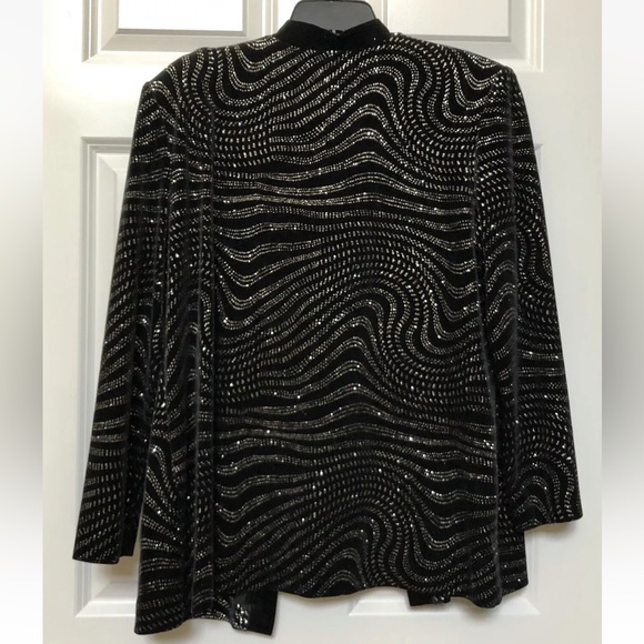 R&M RICHARDS BY KERAN KWONG JACKET WITH TANK FAUX EVENING 16 P VELVET BLACK Ps2 - Picture 3 of 7